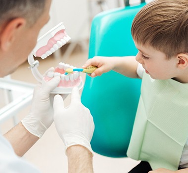 boy at dental appointment
