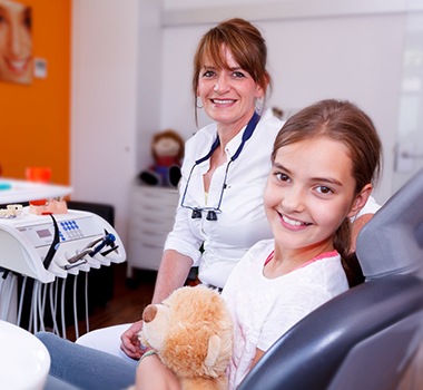 girl in dental chair