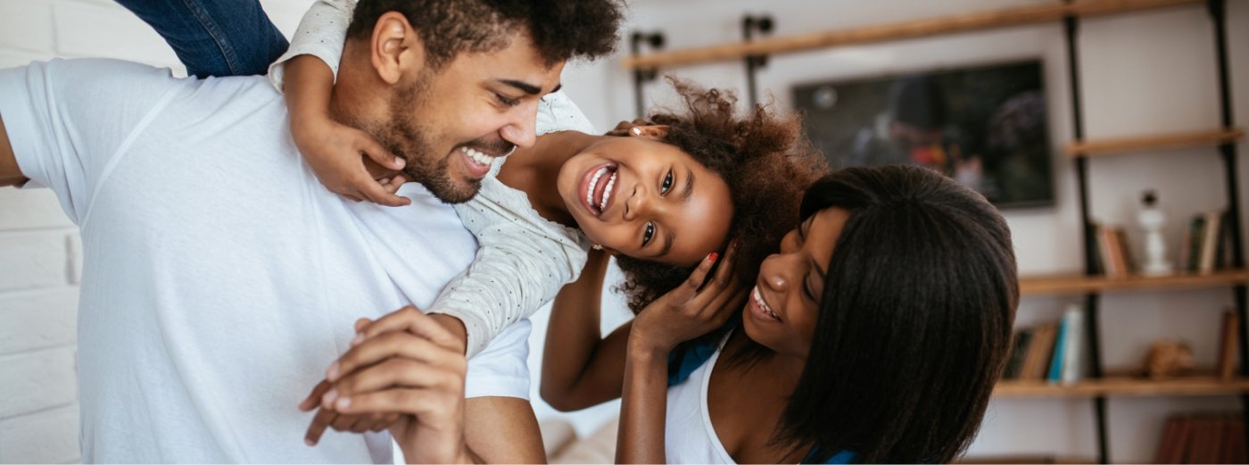 smiling family in Alpharetta