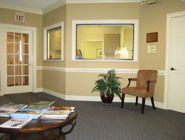 Welcoming dental reception desk