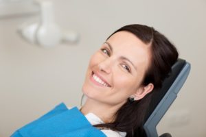 Woman smiling in dental chair