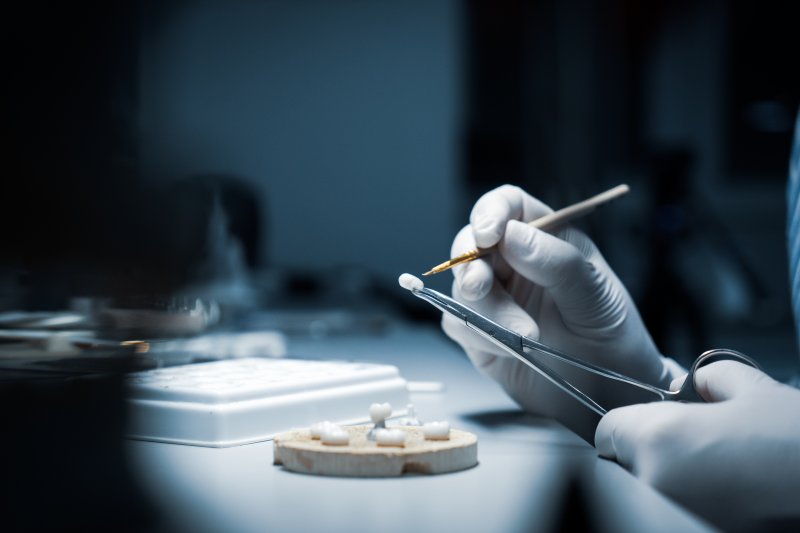 A dental crown being milled